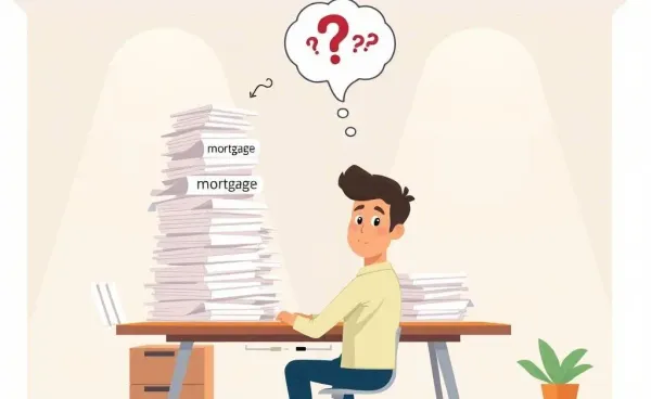 A person looking perplexed while reviewing mortgage documents