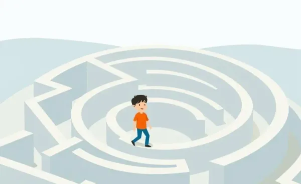 Person navigating a maze that represents the mortgage process