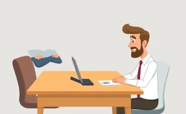 A cartoon illustration of a person negotiating with an insurance agent.