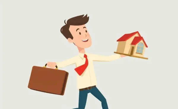 Illustration of a person juggling a job and first-time home buying