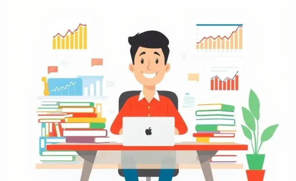 Person sitting at a desk with investment books and charts, ready to start investing