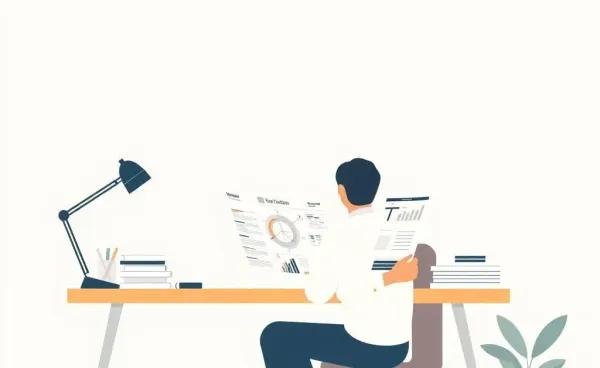 Person looking at a budget planner on a desk