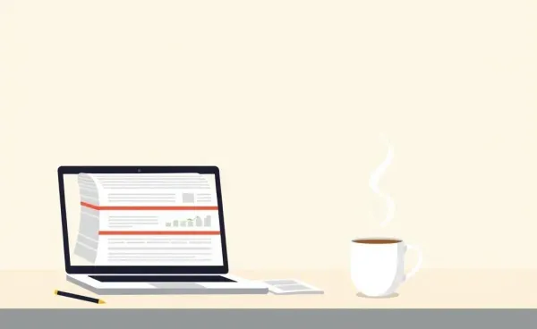 An organized desk with financial planning documents and a laptop