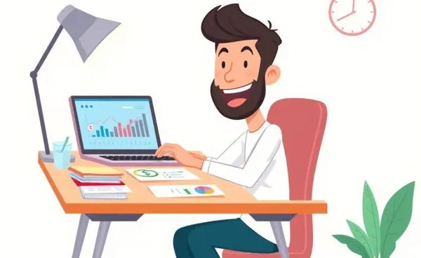 Person organizing finances at a desk with a laptop
