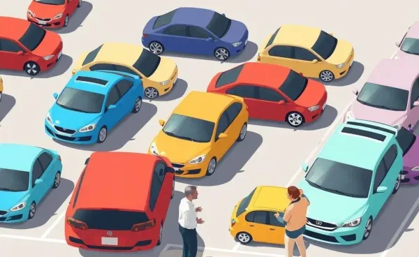 Illustration of a parking lot dispute between two individuals