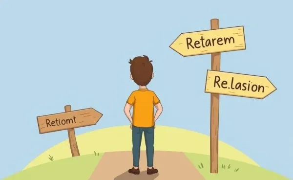 A person contemplating paths to retirement and relaxation