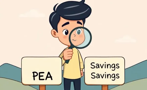 Illustration comparing PEA and classic savings investments