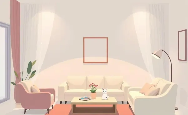 A tranquil and cozy home interior without kids or pets, emphasizing peace and comfort