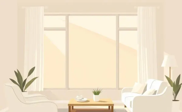 A serene living room bathed in natural light.