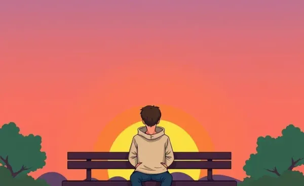 A serene scene of a person thinking during sunset, representing peaceful retirement.