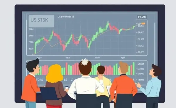 Investors analyzing a US stock market chart