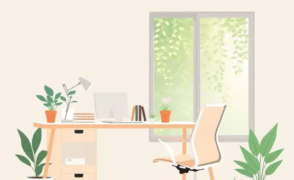 Cozy and organized home office space