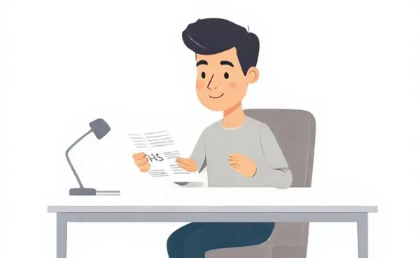 A person reviewing Health Savings Account documents at a desk.