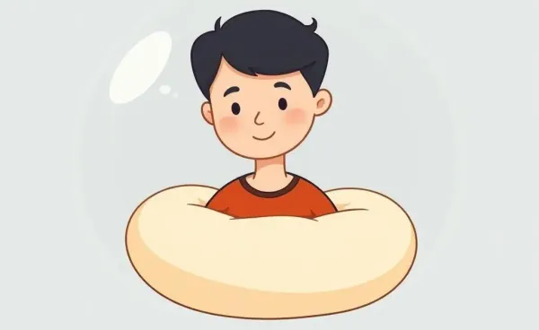 A person comfortably surrounded by a soft, protective bubble.