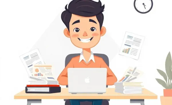 Person at a desk managing their finances confidently