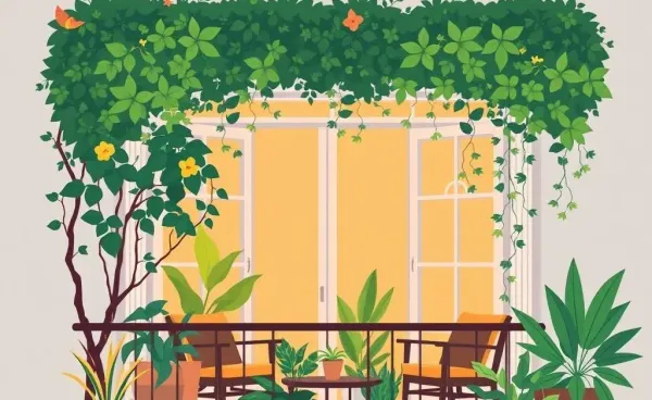 A cozy balcony transformed into a peaceful personal sanctuary