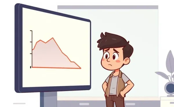 Person puzzled by falling interest rates chart