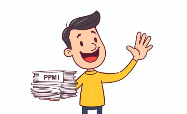 Cartoon illustration of a person avoiding high PMI costs.