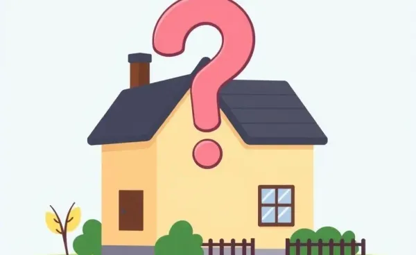 Cartoon image of a house with a question mark, symbolizing questions around PMI