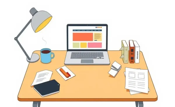 A desk setting featuring a laptop displaying an online portfolio.