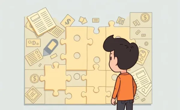 Person looking at a complex financial puzzle
