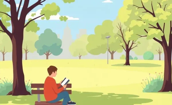 A person enjoying a peaceful lunch break in a park