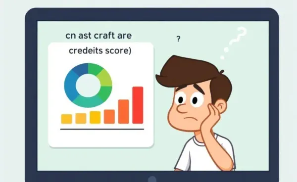 Person puzzled by a credit score chart on their computer screen