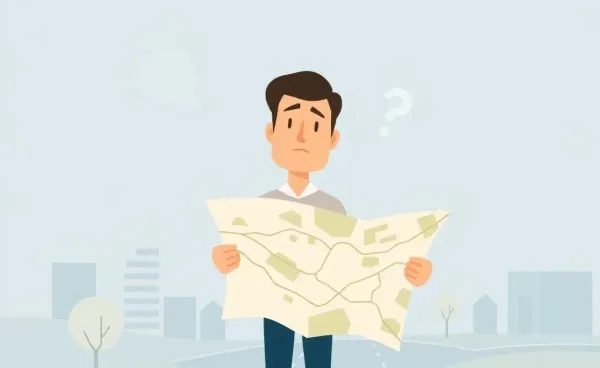 Person puzzled with a map, symbolizing real estate investing