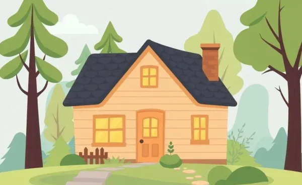 A cartoon-style image of a successful real estate investment