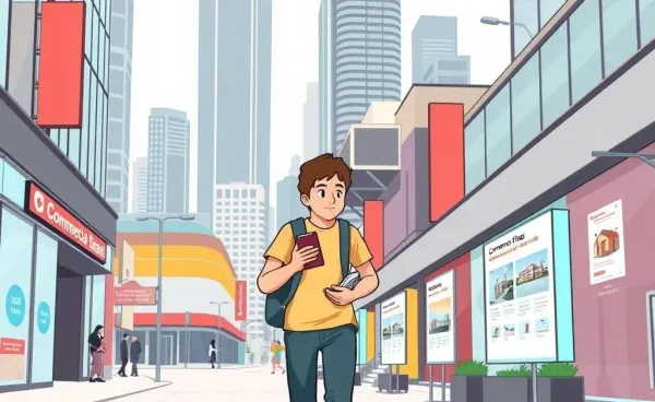 Person exploring commercial real estate options with a notepad.