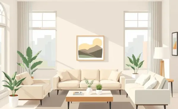 Interior of a cozy living room symbolizing real estate choices