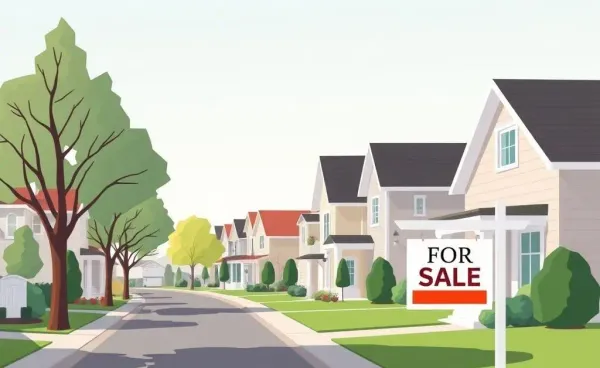 Real estate agent considering a charming home for sale in a neighborhood
