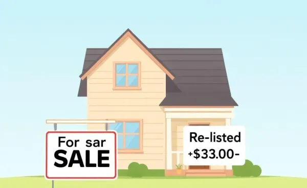 Illustration of a house for sale with price increase