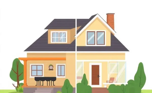 A house undergoing renovation, showcasing changes in style