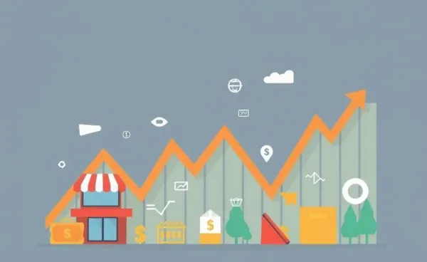Abstract representation of fluctuating retail investments