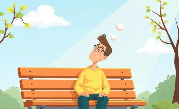 Person daydreaming about a cheerful retirement.