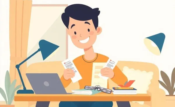 Person organizing travel reward points at a cozy desk
