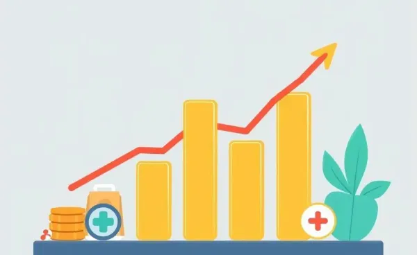 Illustration of a graph depicting rising healthcare costs