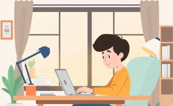 Person safely browsing at home
