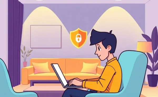 Person securing data on a laptop