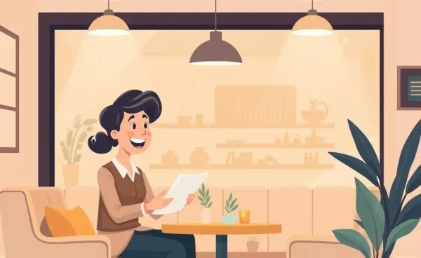 Small business owner consulting a financial advisor over coffee.