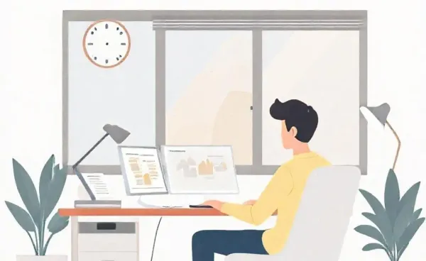 Person using a computer to manage auto insurance online