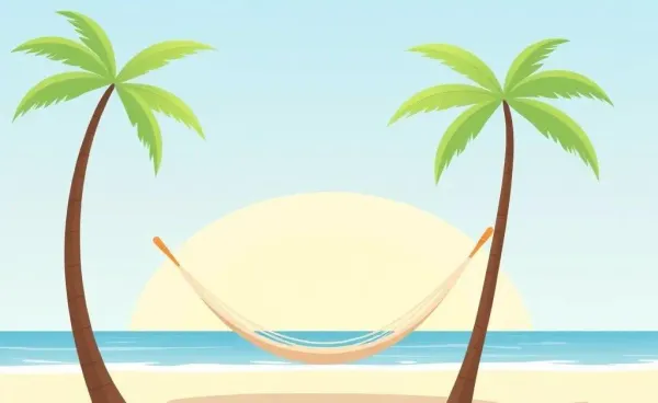 Peaceful beach scene with hammock symbolizing financial independence