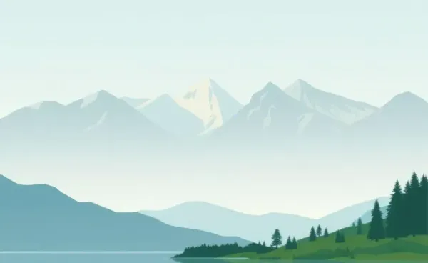 A calm lake reflecting mountains in the background, symbolizing tranquility and patience