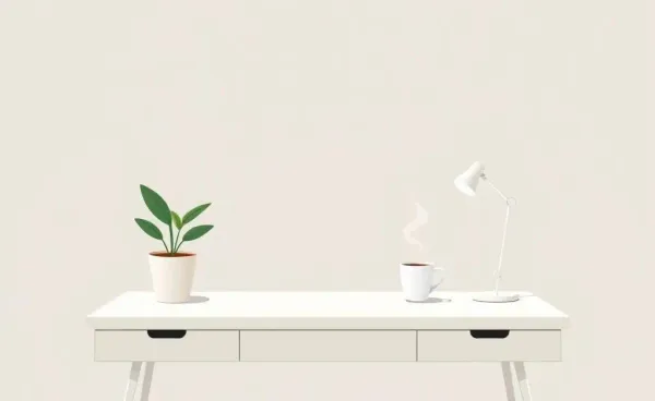 A clean, minimalist desk setup promoting simplicity.