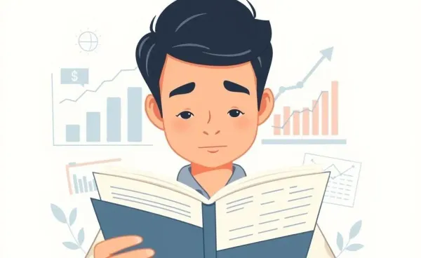 A person engrossed in learning about smart investing strategies