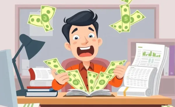 Person exploring budget and investment options at a desk