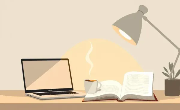 Cozy workspace with financial planning tools