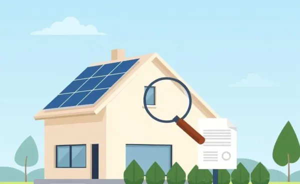 House with solar panels and a disclosure document