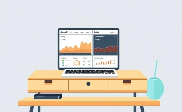 A cozy desk setup illustrating digital brokerage platforms